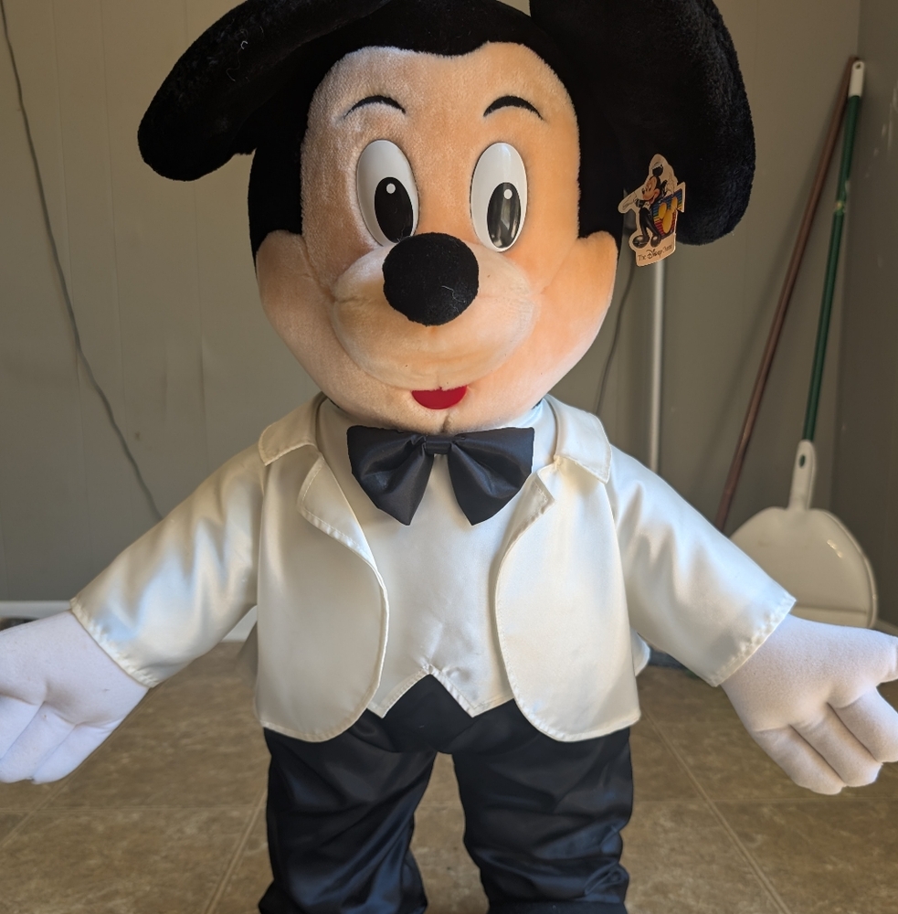 1HR SALE Vintage 35" Mickey Mouse Plush in Tuxedo